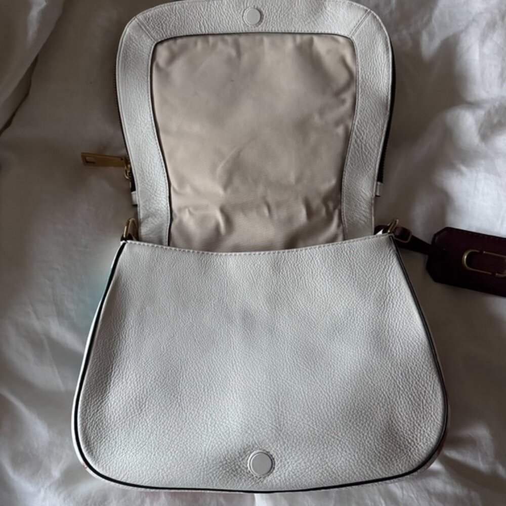 Auth Marc Jacobs white Artist Graffiti Calfskin Flap Messenger Crossbody Bag - Picture 9 of 16